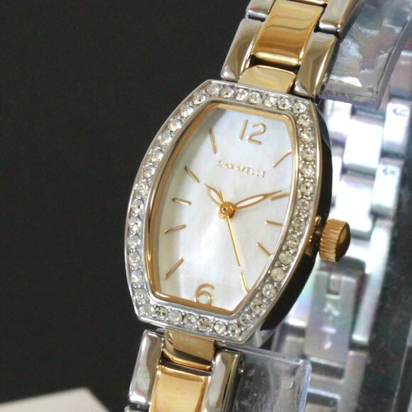Bulova Accessories - Caravelle Ladies Classic Dress Watch By Bulova Mother Of Pearl With Crystals